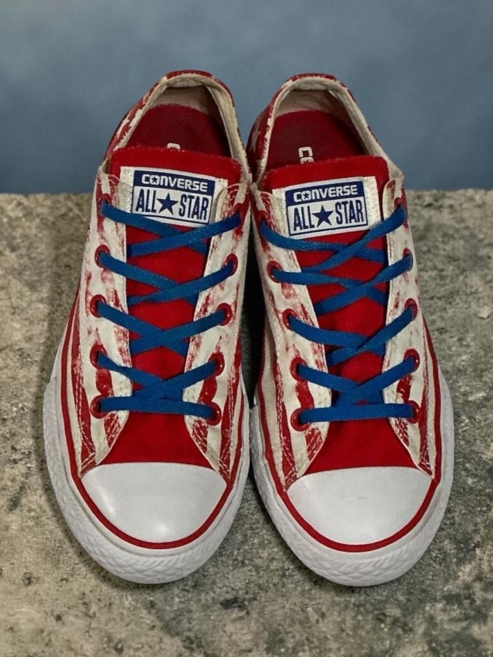 Converse All Star Stripes and Stars American Flag Red White & Blue Sneakers Juni